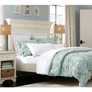 Pottery Barn Paisley Emma Full Queen Quilted Comforter 2 Standard Shams